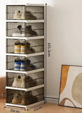 Boite Rangement Chaussures - 6 Étages - Foncé