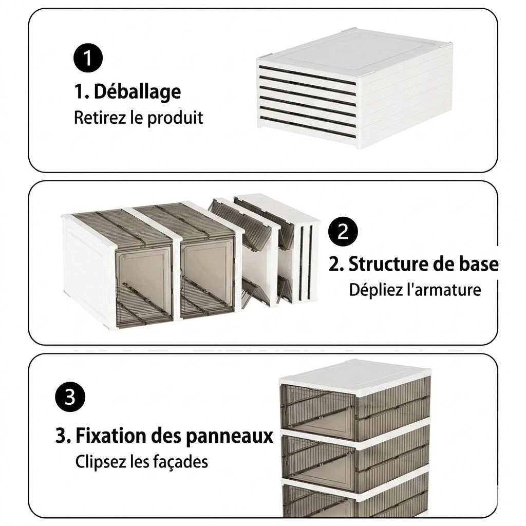 Boite Rangement Chaussures - Foncé