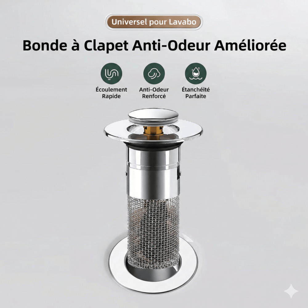 Bonde de Lavabo Clic Clac Universel - Cœur en ABS (Standard)