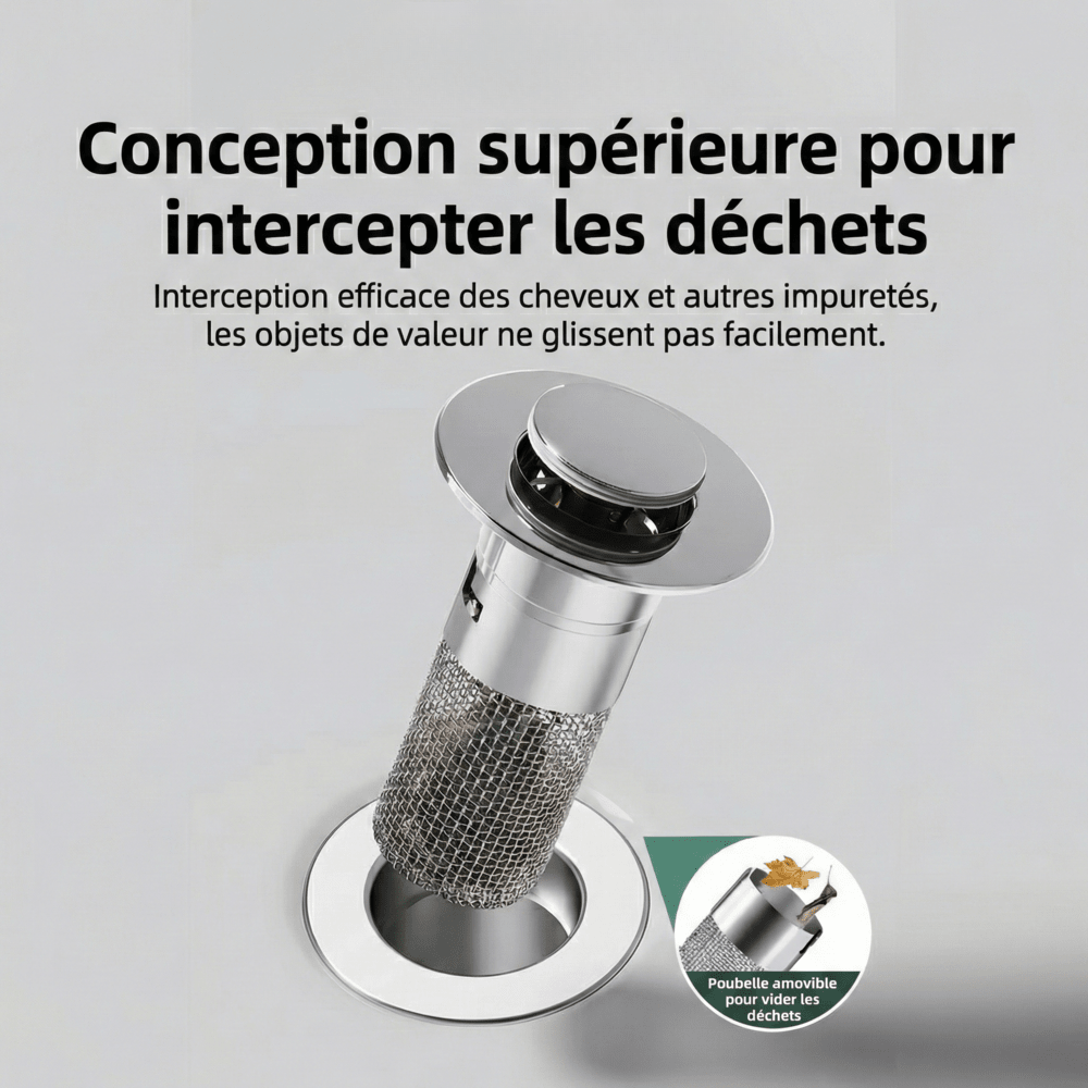 Bonde de Lavabo Clic Clac Universel - Cœur en ABS (Standard)