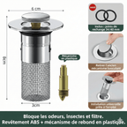 Bonde de Lavabo Clic Clac Universel - Cœur en Laiton (Haute Durabilité)