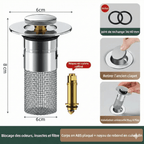 Bonde de Lavabo Clic Clac Universel - Cœur en Laiton (Haute Durabilité)