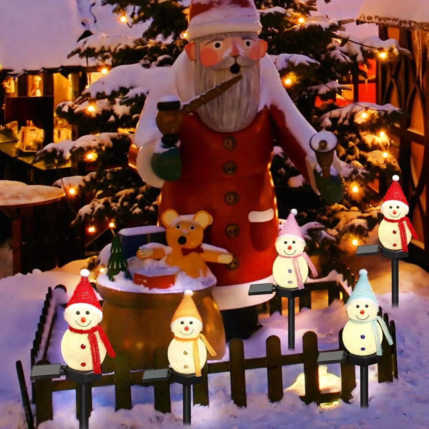 Bonhomme de Neige LED Solaire - Jaune