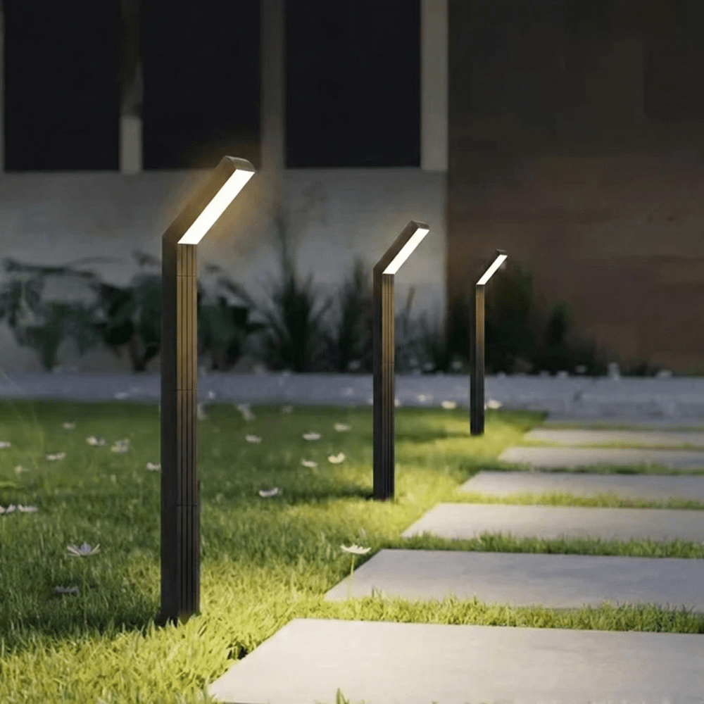 Borne Extérieure LED Solaire Moderne - Court