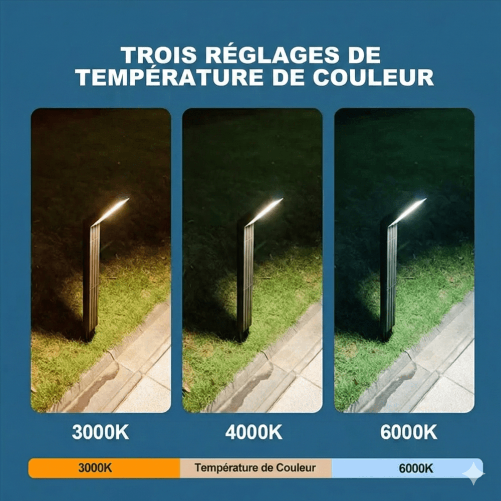 Borne Extérieure LED Solaire Moderne - Court