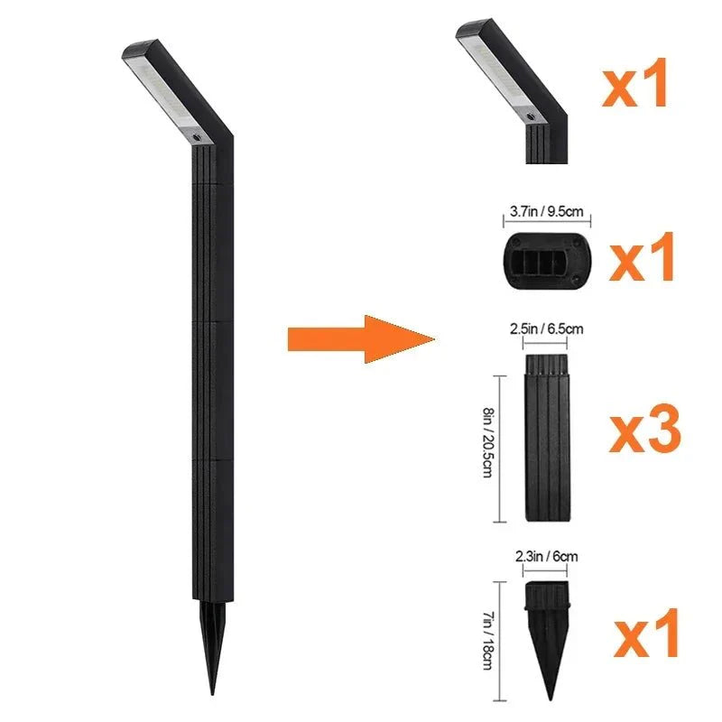 Borne Extérieure LED Solaire Moderne - Long