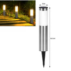 Borne Piquet Solaire Cylindrique Extérieur en Inox - L - Argent - Chaude