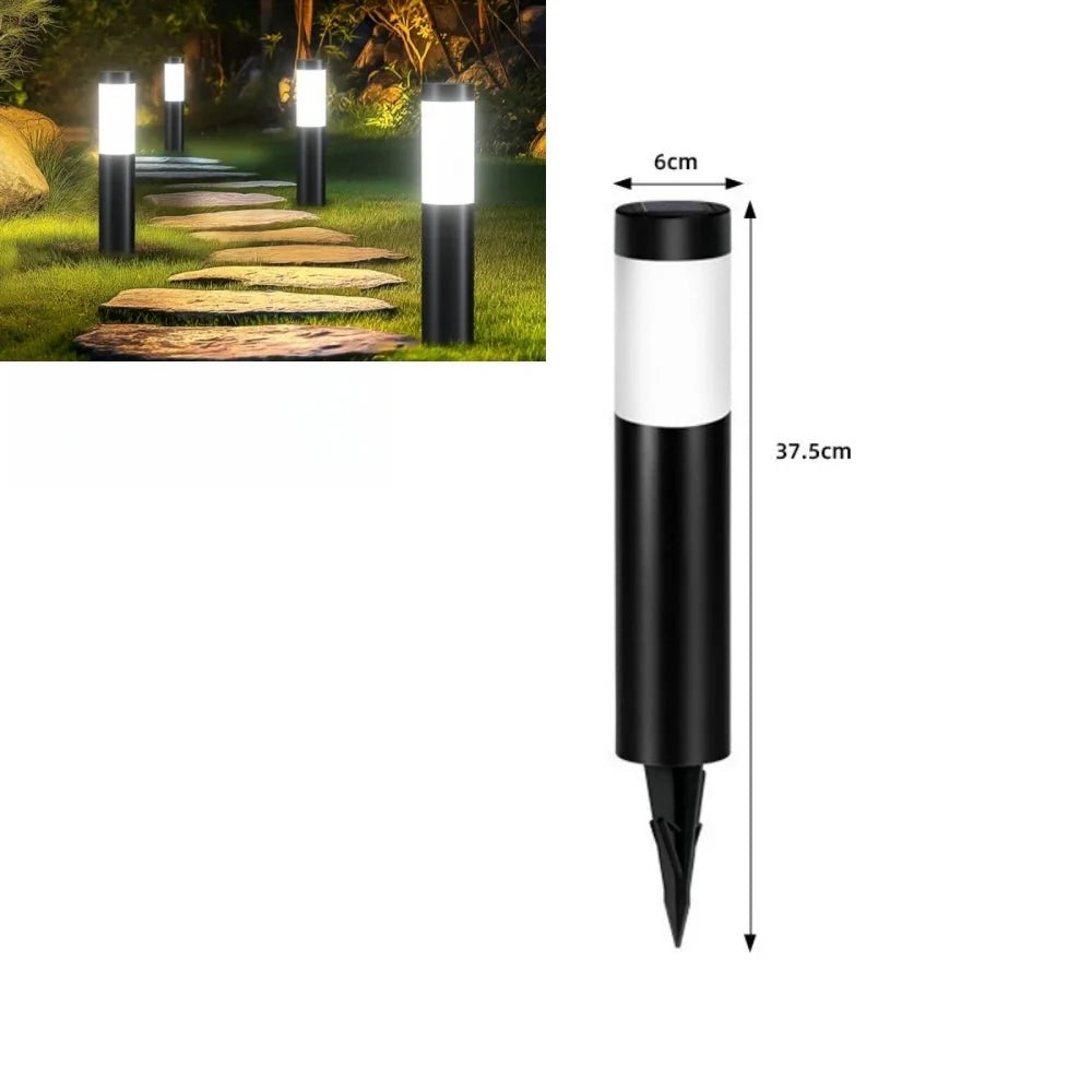 Borne Piquet Solaire Cylindrique Extérieur en Inox - S - Noir - Blanche