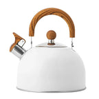 Bouilloire Sifflante Inox 2,5L Design Gaufré & Poignée Bois - B