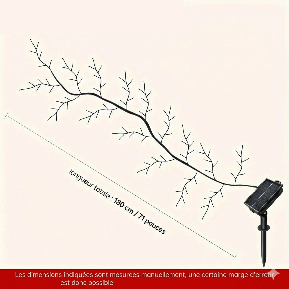 Branche Lumineuse LED Solaire Murale - Blanc chaud