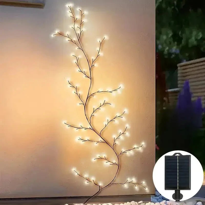 Branche Lumineuse LED Solaire Murale - Blanc chaud