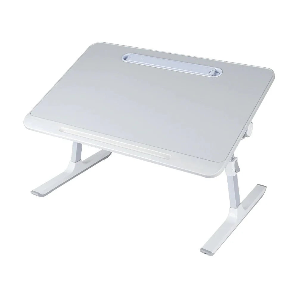 Bureau de Lit avec Tiroir et Lampe - Gris
