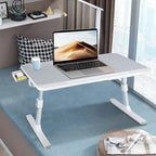 Bureau de Lit avec Tiroir et Lampe - Gris