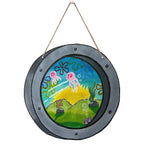 Cadre Mural Hublot Rond Décor Océan et Méduse - B