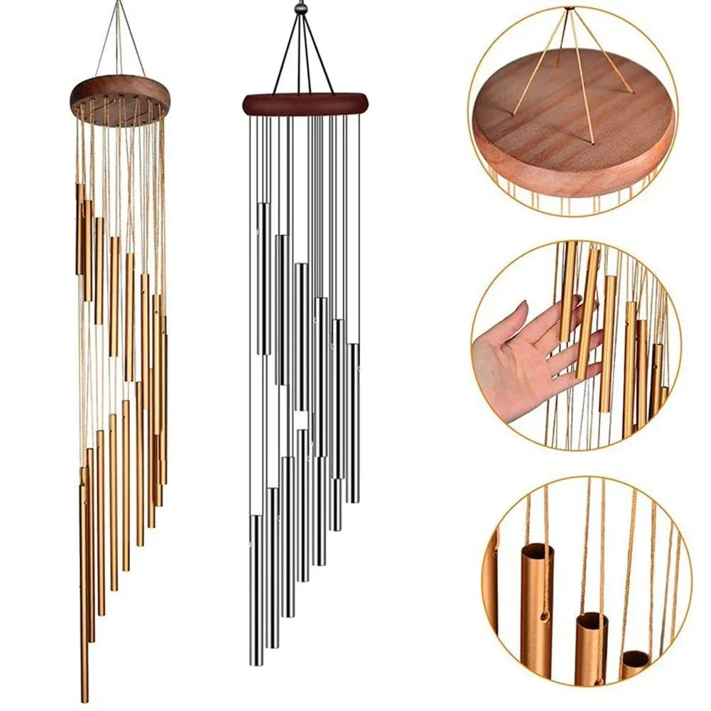 Carillon Éolien 12 Tubes Aluminium Feng Shui - A
