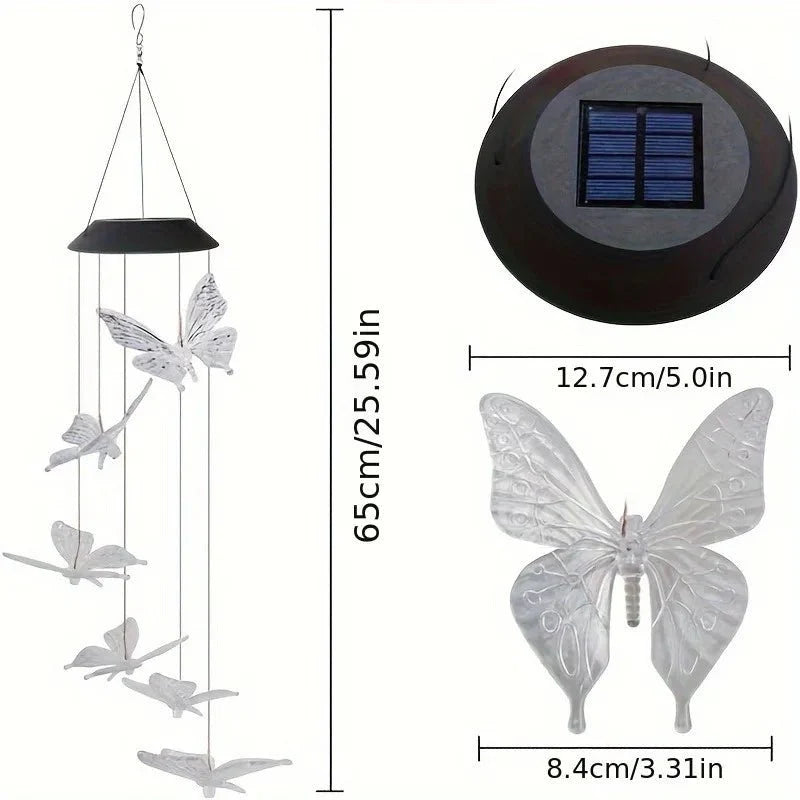 Carillon LED Solaire Lumineux - Libellule