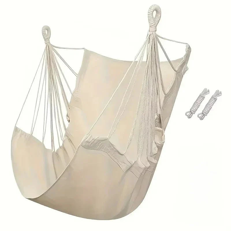Chaise Hamac Suspendue en Toile Écrue - Blanc