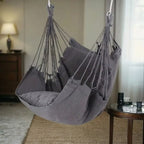 Chaise Hamac Suspendue en Toile Écrue - Gris