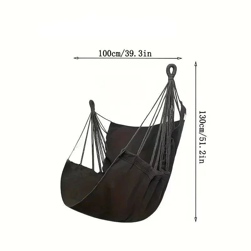 Chaise Hamac Suspendue en Toile Écrue - Gris
