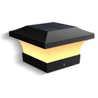Chapeau de Pilier LED Solaire - Blanc - Lumière blanche chaude