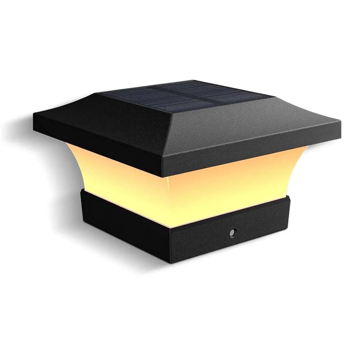 Chapeau de Pilier LED Solaire - Blanc - Lumière blanche chaude
