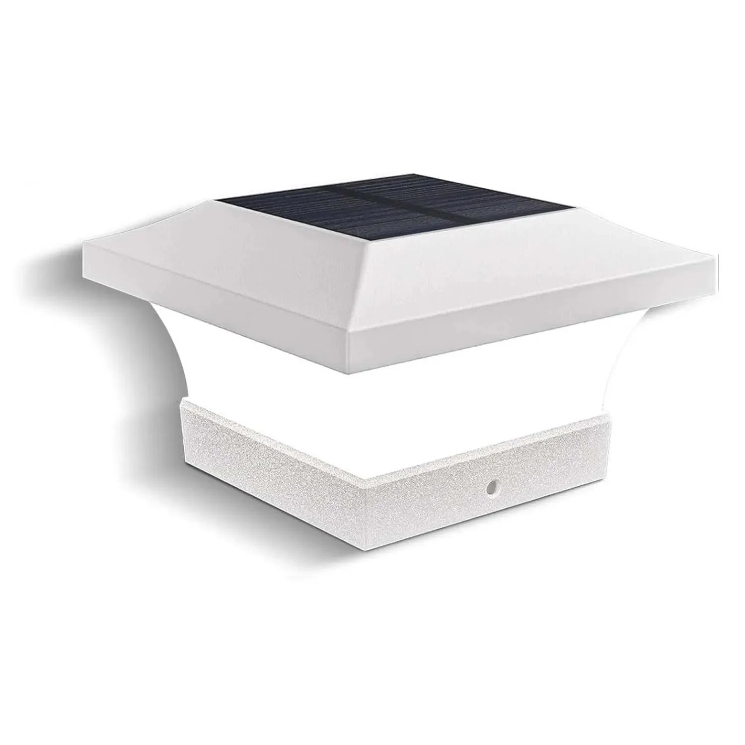 Chapeau de Pilier LED Solaire - Blanc - Lumière blanche froide