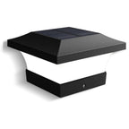 Chapeau de Pilier LED Solaire - Noir - Lumière blanche froide
