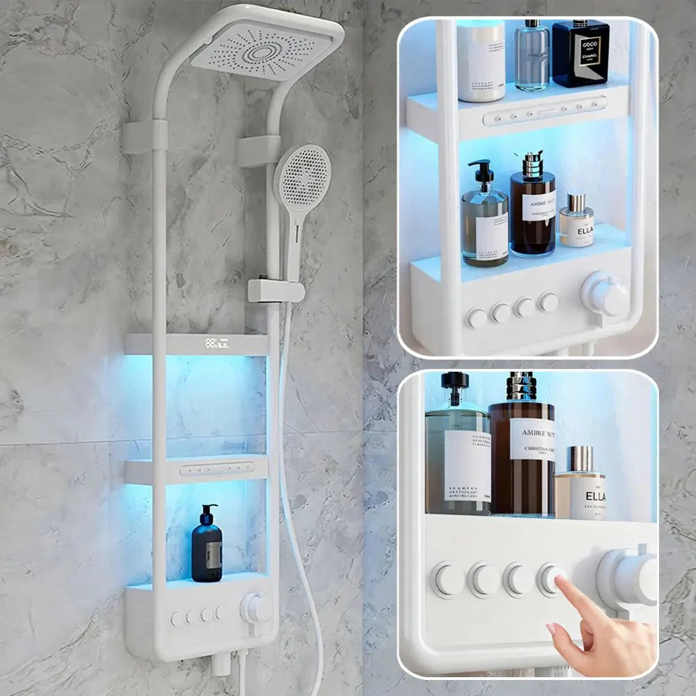 Colonne de Douche avec Rangement Integré - Blanc