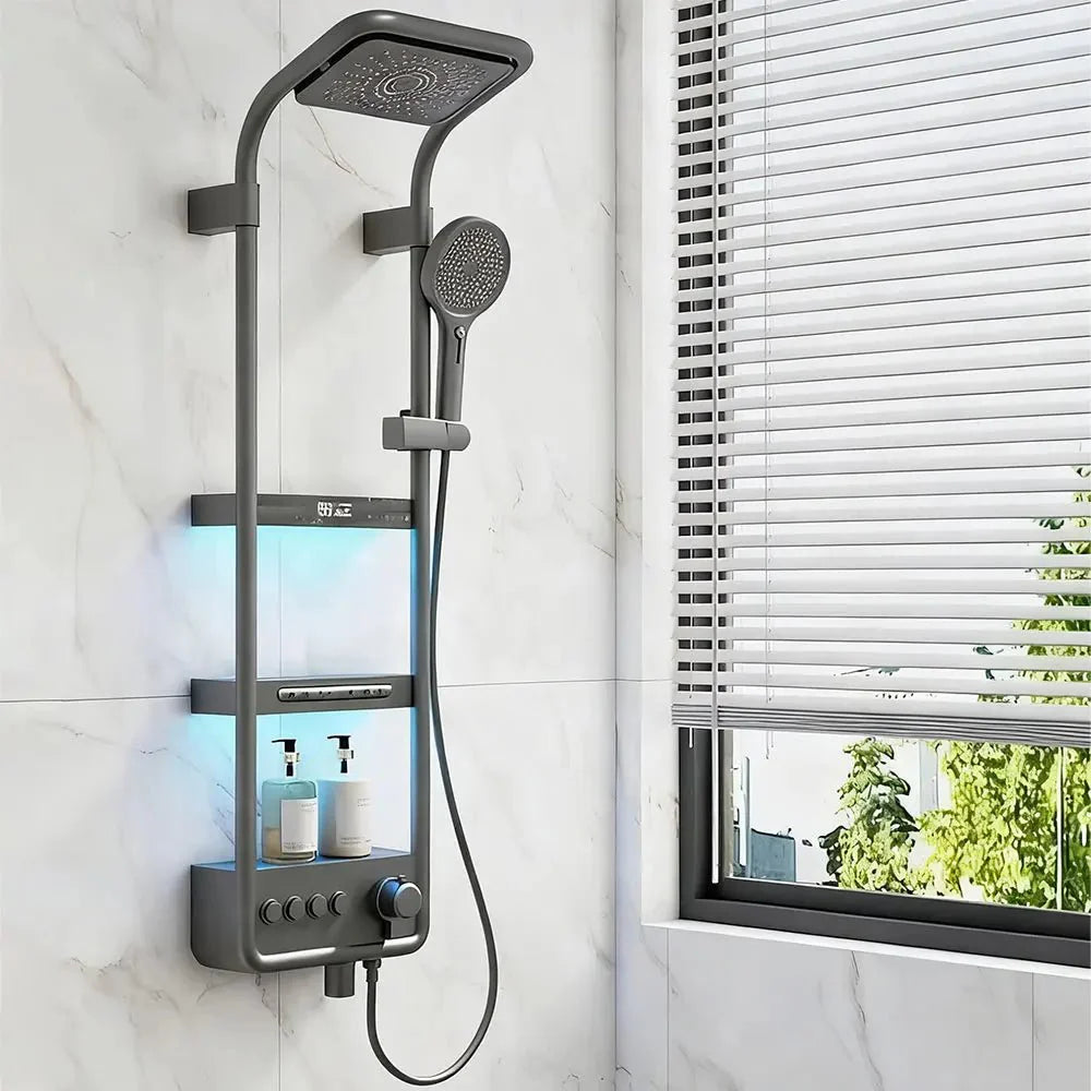 Colonne de Douche avec Rangement Integré - Gris