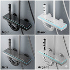 Colonne de Douche Blanche avec Boutons LED et Affichage Digital - Argent