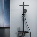 Colonne de Douche Blanche avec Boutons LED et Affichage Digital - Noir