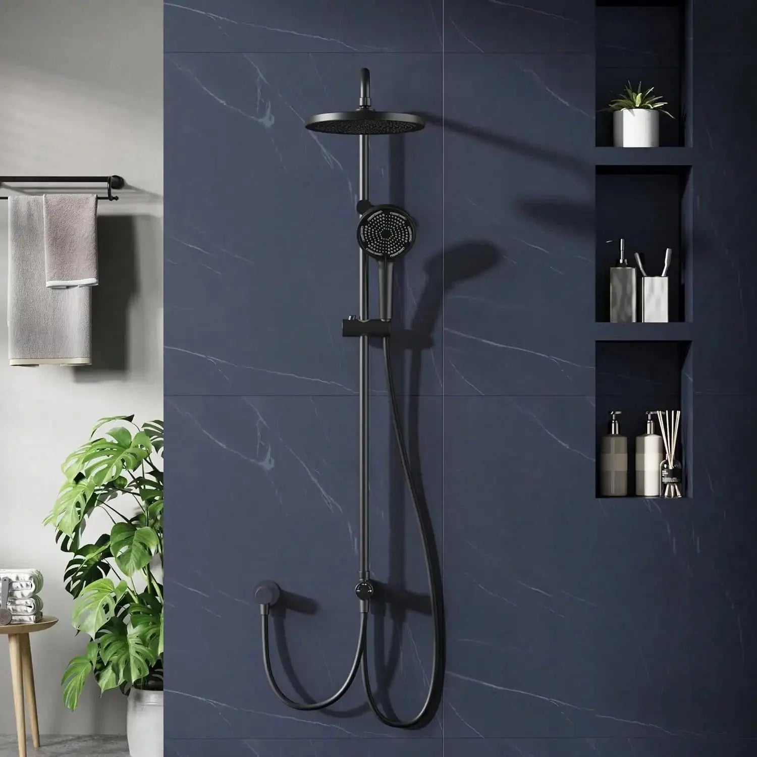 Colonne de Douche Classique avec Mitigeur - Noir