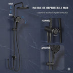 Colonne de Douche Classique avec Mitigeur - Noir