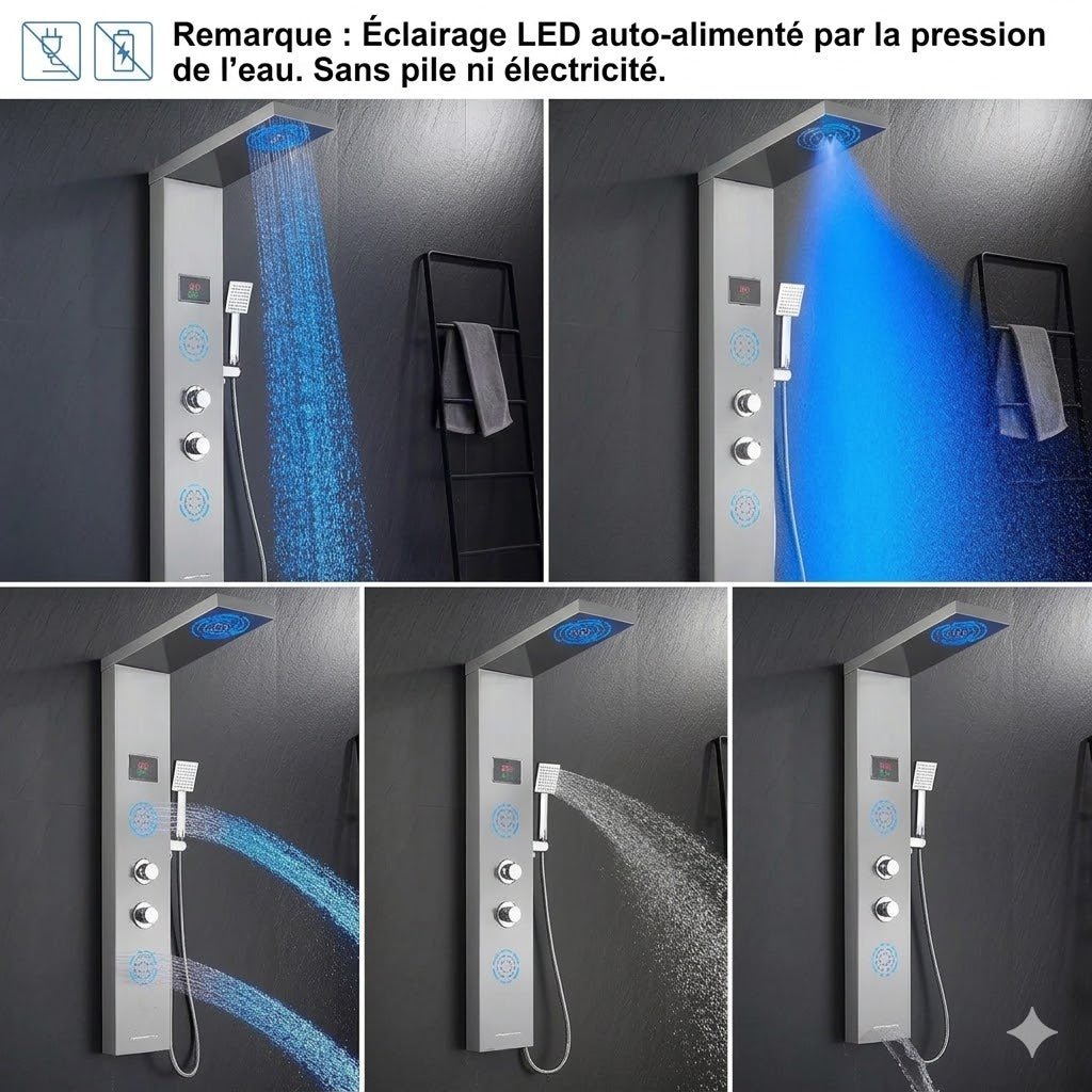Colonne de Douche Hydromassante - Gris