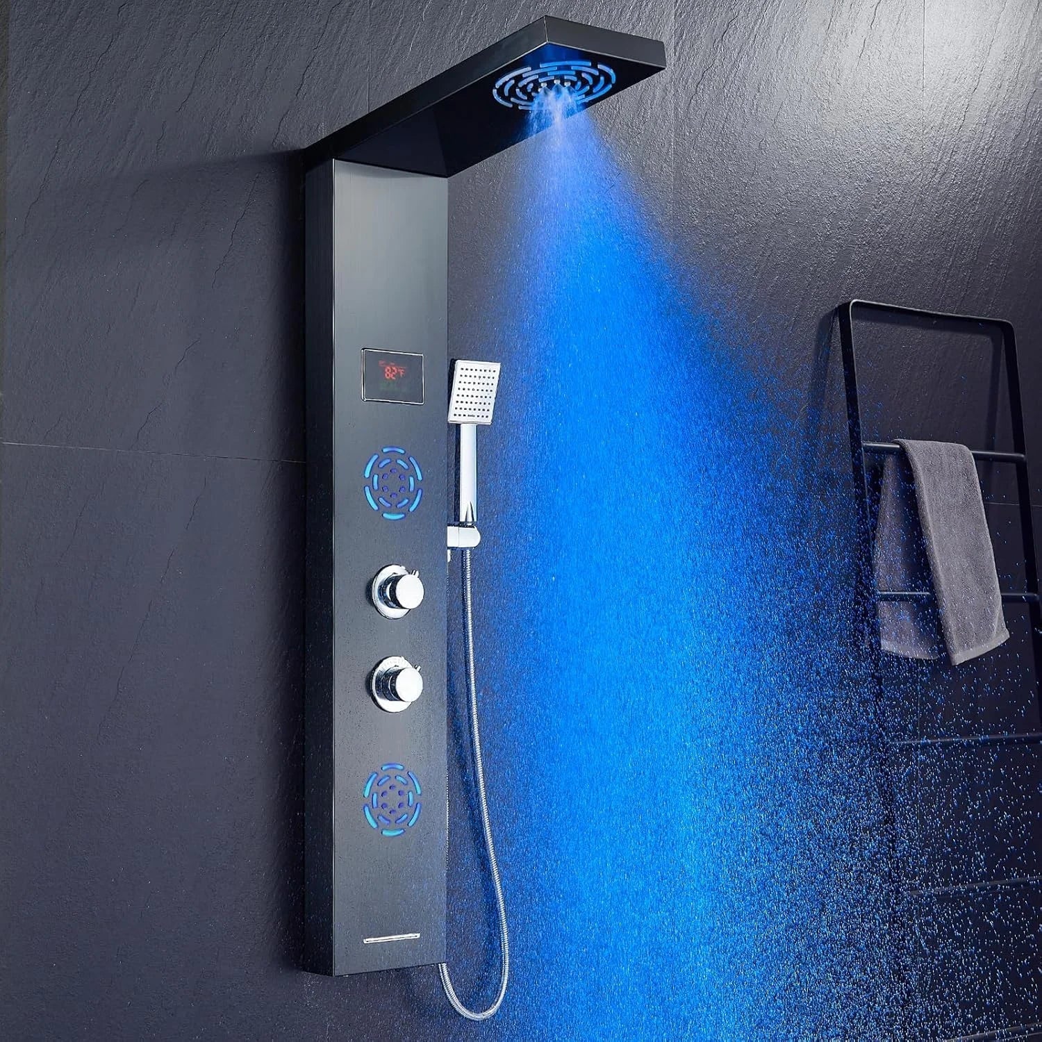 Colonne de Douche Hydromassante - Noir
