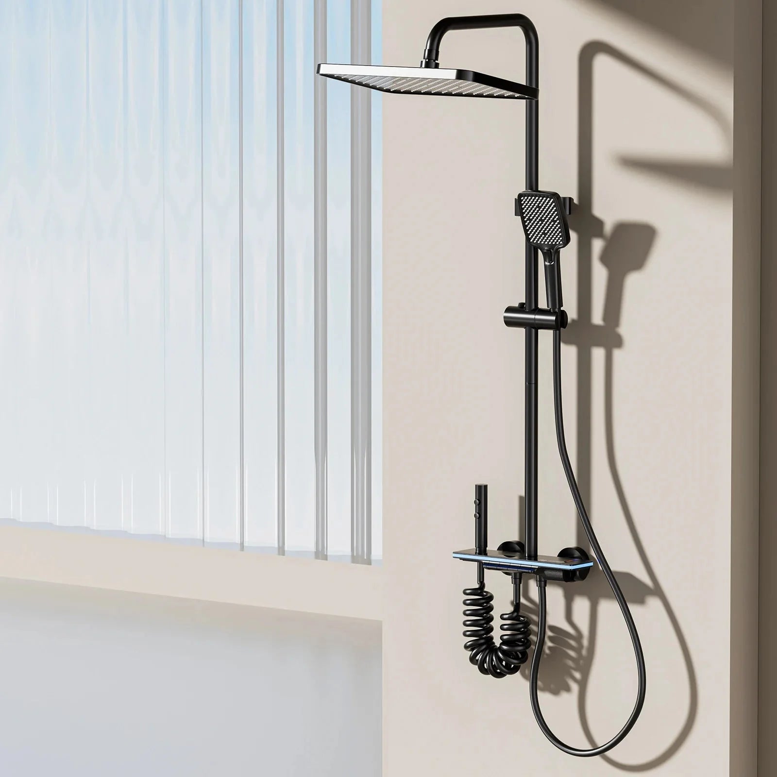 Colonne de Douche Thermostatique Affichage Digital - Gris