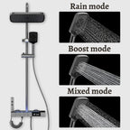 colonne de Douche Thermostatique avec Boutons Piano et Affichage Digital - Noir et gris