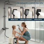 Colonne de Douche Thermostatique Noire Affichage Digital -