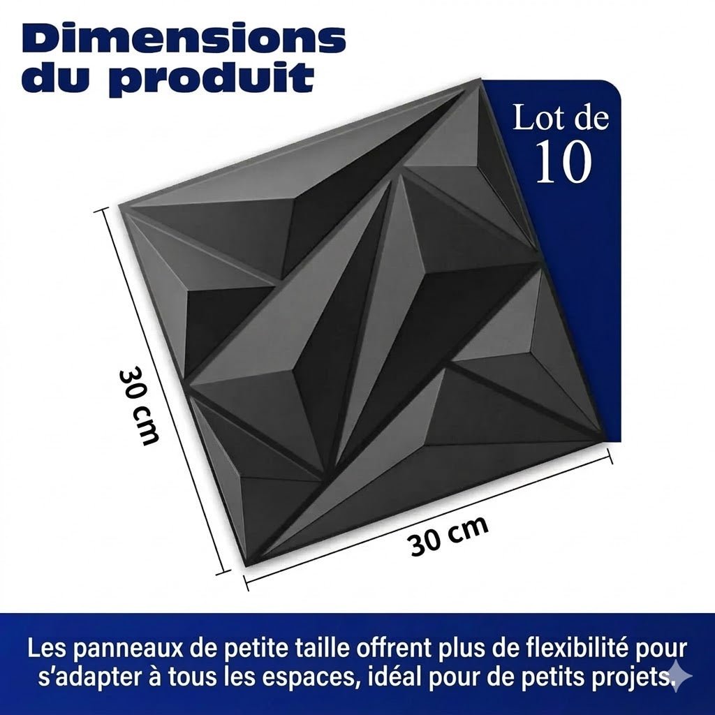 Dalle Murale 3D Géométrique Lot de 10 - G