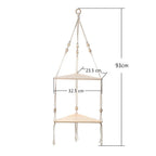 Décoration Étagère d'Angle Suspendue en Corde et Bois - G