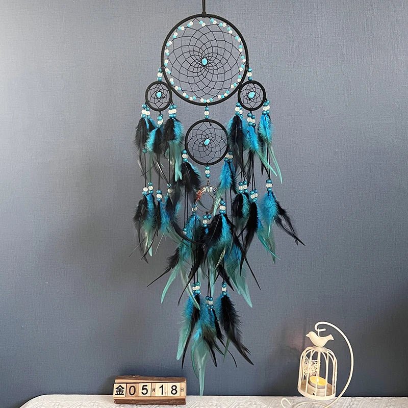 Décoration Murale Attrape - rêve Arbre de Vie et Pierres Turquoise - C