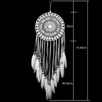 Décoration Murale Attrape - rêve avec Perles et Plumes - Blanc