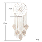 Décoration Murale Attrape Rêve Feuilles Style Scandinave - Marron