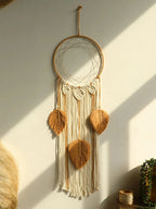 Décoration Murale Attrape Rêve Feuilles Style Scandinave - Marron
