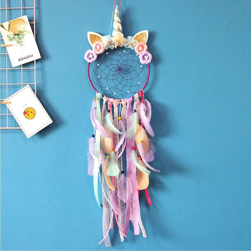Décoration Murale Attrape - rêve Licorne Lumineux LED - A (Avec lumières)