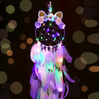 Décoration Murale Attrape - rêve Licorne Lumineux LED - C (Avec lumières)