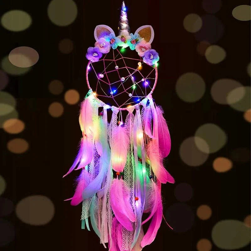 Décoration Murale Attrape - rêve Licorne Lumineux LED - D (Avec lumières)