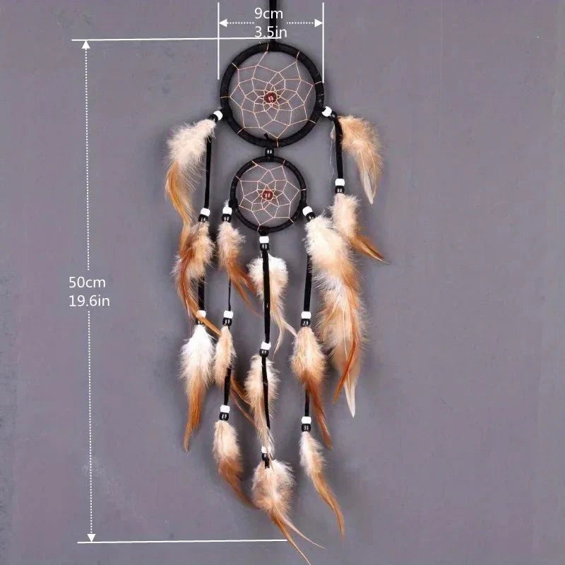 Décoration Murale Attrape - rêve Plumes Brunes - A