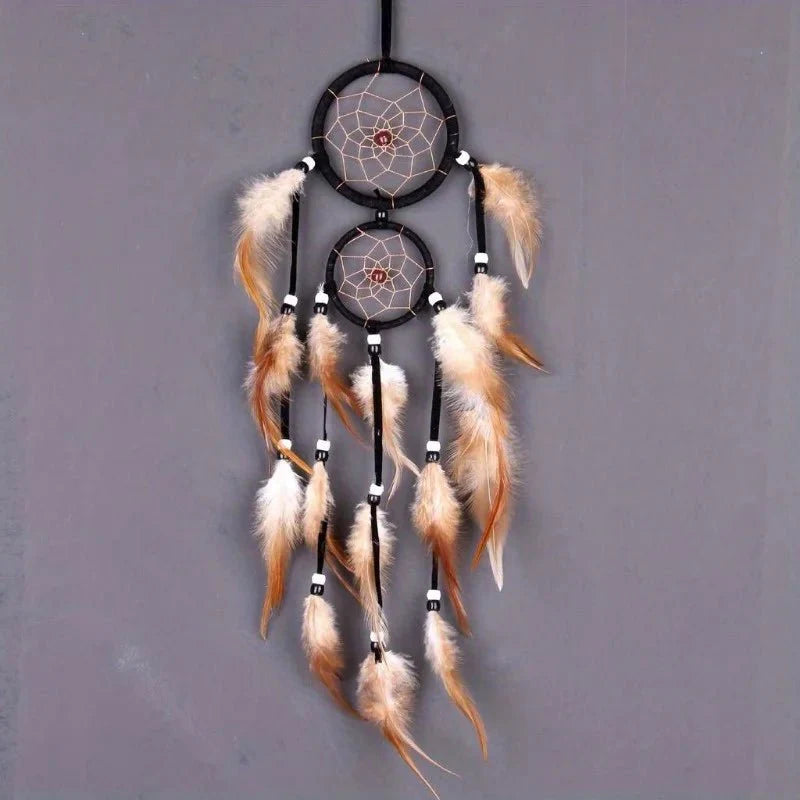 Décoration Murale Attrape - rêve Plumes Brunes - B