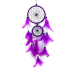 Décoration Murale Attrape - rêve Traditionnel Double Cercle avec Plumes - Violet